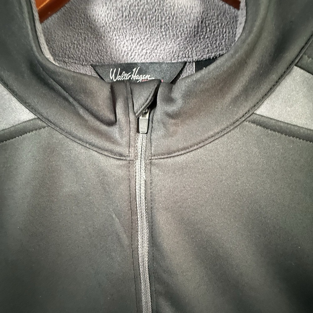 Walter Hagen Essentials Mens Large Black 1/4 Zip Pullover Fleece Golf Jacket - Picture 10 of 11